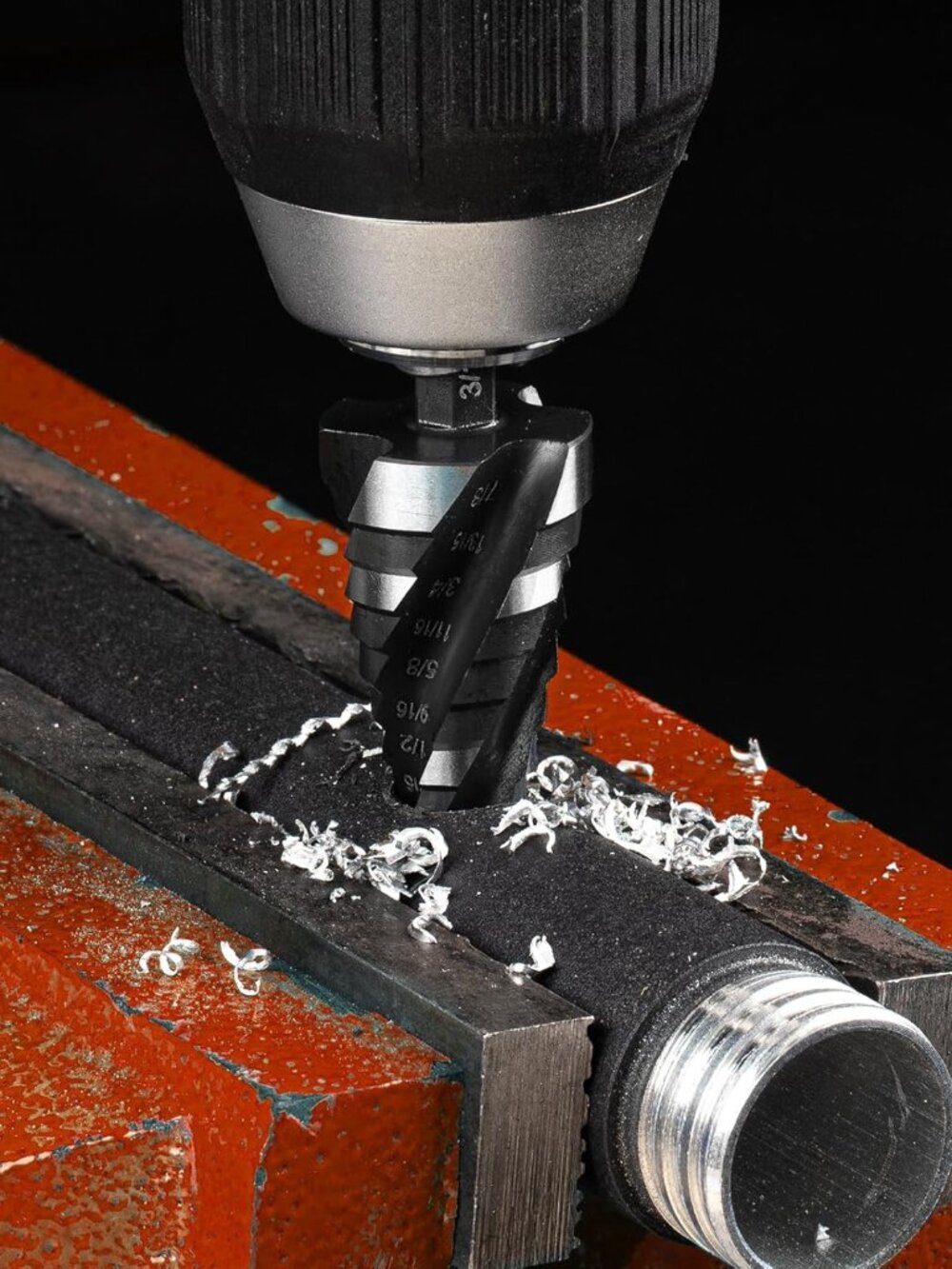 Four Spiral Flute Step Drill Bit Set, 3 Pcs HSS Step Drill Bits 1/8"-7/8" Unibit - Picture 7 of 8
